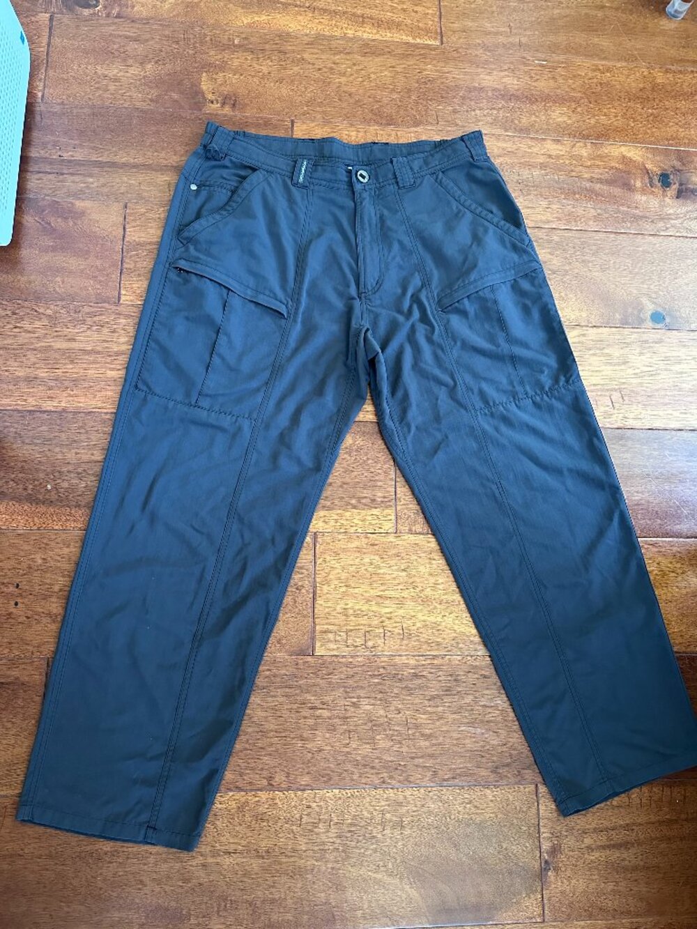 ExOfficio Men's 36 x 30 Utility Cargo Outdoor Hiking Travel Pants Nylon Blue Zip
